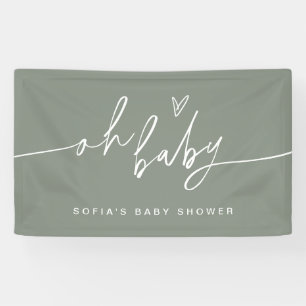 SAGE Minimalistische Oh Baby Shower Begrüßung Banner
