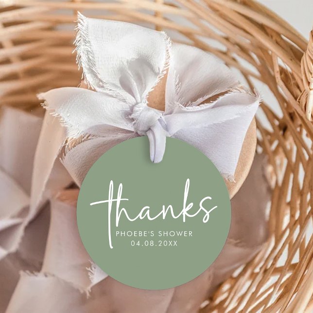 Sage Minimalistisches Script Brautparty Bevorzugen Geschenkanhänger (Von Creator hochgeladen)