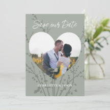 Sage Modern Foto Hörrahmen Save the Date