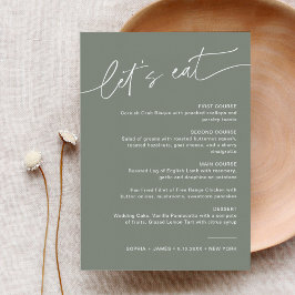 SAGE Modern Wedding Dinner Menu 12x18 Einladung