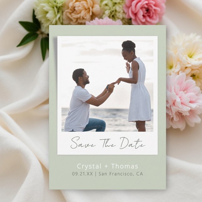 Sage Modern Wedding Foto Save The Date (Von Creator hochgeladen)
