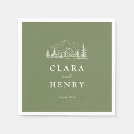 Sage Mountain Wedding Napkins Serviette