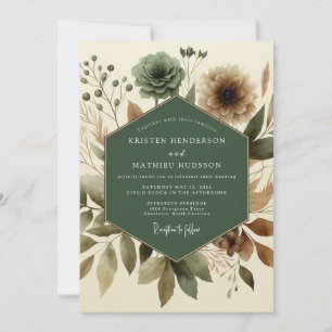 Sage Naturalist Wiesenhochzeit Einladung