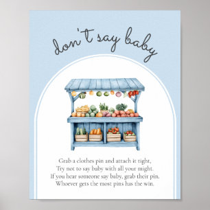 Sage nicht, Baby Bauern Market Baby Boy Shower Gam Poster