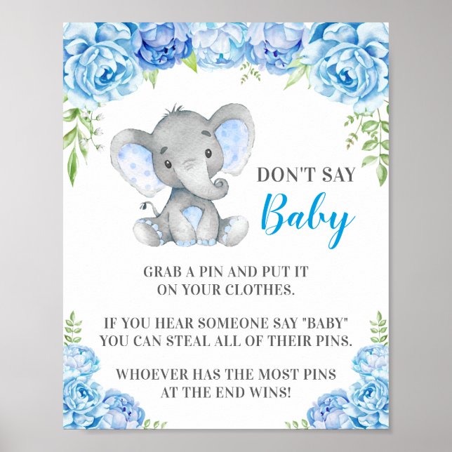 Sage nicht Baby Button Game Elephant Baby Boy Show Poster (Vorne)