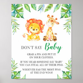 Sage nicht Baby Button Game Jungle Safari Baby Sho Poster