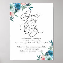 Sage nicht Baby Pink und Blue Game Sign