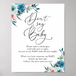 Sage nicht Baby Pink und Blue Game Sign Poster