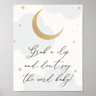Sage nicht Baby Shower Moon Twinkle Star Poster