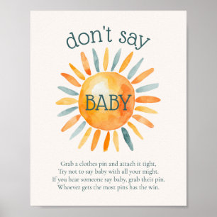 Sage nicht, dass Baby hier das Son Baby Shower Gam Poster