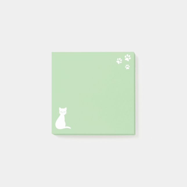 Sage| Niedliche Cat Paws Custom Text Post-it Notes Klebezettel (Vorderseite)