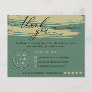 Sage Ocher Online-Shop Kleines Unternehmen Danke Flyer