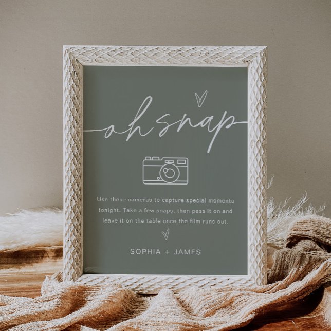 SAGE Oh Snap Disposable Camera Wedding-Zeichen Poster (Von Creator hochgeladen)