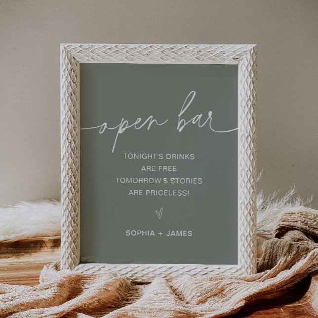 SAGE Open Bar Wedding Sign Poster (Von Creator hochgeladen)