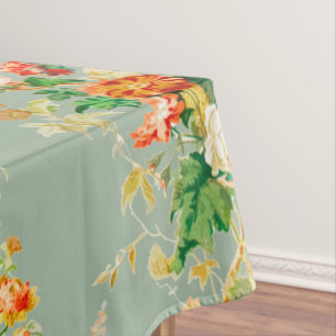 Sage Orange Vintag Floral Country English Garden Tischdecke