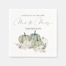 Sage Pumpkins Florals Glückwunsch Mr. Wedding Serviette