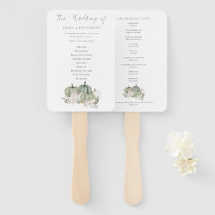 Sage Pumpkins Florals Wedding Program Fächer
