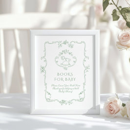 Sage Rocking Pferd Chinoiserie Bücher für das Baby Poster