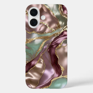 Sage Rose Gold Marmor-Handyhülle Luxus iPhone 16 Hülle