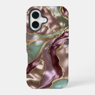 Sage Rose Gold Marmor Handyhülle Luxus iPhone 16 Hülle