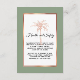 Sage Rose Gold Palm Tree Hochzeit Gesundheit und S Begleitkarte