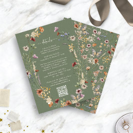 Sage Rustic Boho Wildblume Enclosure Card Begleitkarte