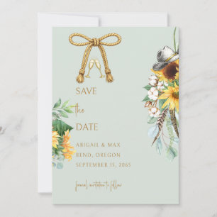 Sage Rustikale Cowboy Sonnenblumen Hochzeit Save t The Date