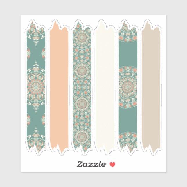 Sage & Sand Retro Cheer Mandala Muster Planer Aufkleber (Blatt)