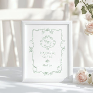 Sage Schaukelpferd Chinoiserie Karten und Geschenk Poster