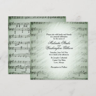 Sage Sheet Music Wedding Thema Einladung