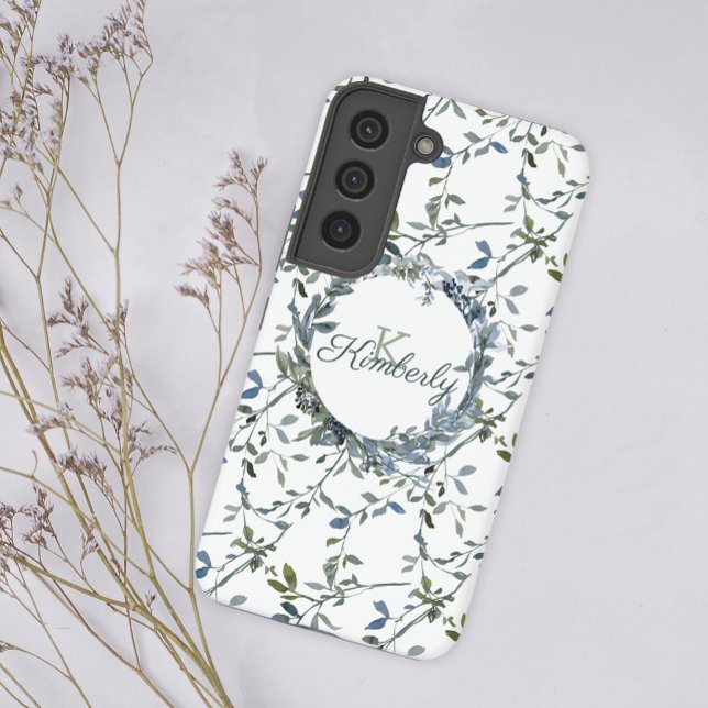 Sage Silver Green Floral Samsung Galaxy Hülle (Von Creator hochgeladen)