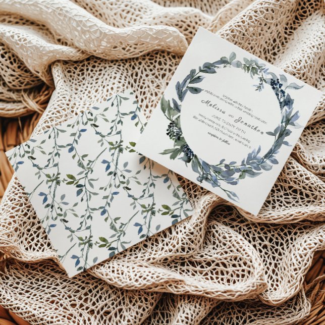 Sage Silver Green Floral Wedding Einladung (Von Creator hochgeladen)