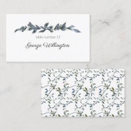 Sage Silver Green Floral Wedding Platzkarte