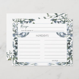 Sage Silver Green Floral Wedding Rezept Card Mitteilungskarte