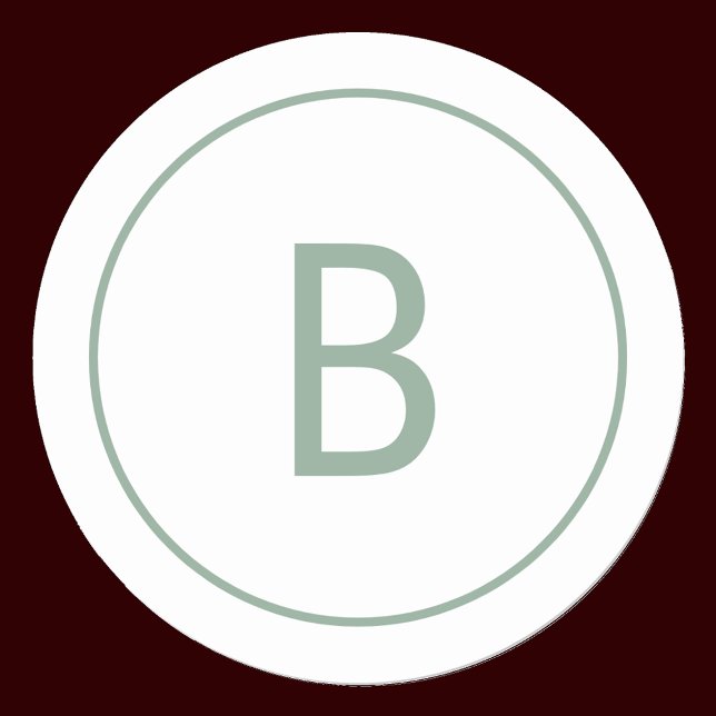 Sage Simple Elegant Monogram Christmas Envelope Runder Aufkleber (Create your monogram sticker in modern sage script. Elegant simple envelope seal.
)