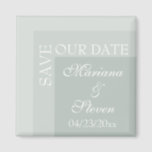 Sage Simple Modern Chic Script Wedding Magnet<br><div class="desc">Einfach moderner,  schicke Hochzeitsmagnet 'RETT OUR DATE' für Braut,  die ihre Zeremonien in der Moderne bewundern. Alles Set auf modernem weißem Schriftart mit Initialen auf der Seite.</div>