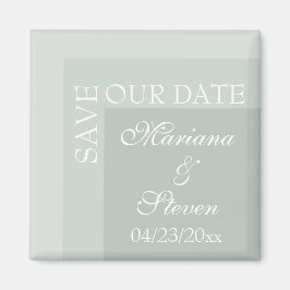 Sage Simple Modern Chic Script Wedding Magnet