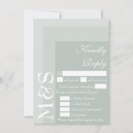 Sage Simple Modern Script Wedding RSVP Card Dankeskarte