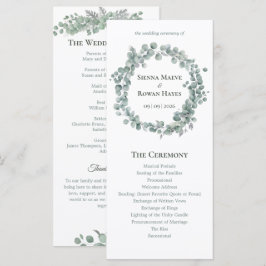 Sage & Stone Botanische Hochzeitsprogrammkarte Programm