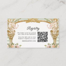 Sage Stripe Bridal Shower Registry Card Begleitkarte