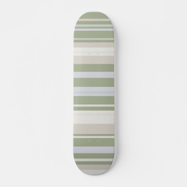 Sage Stripes Minimalistisch ästhetisches Skateboar Skateboard (Vorne)
