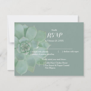 Sage Succulent Garden Wedding UAWG RSVP Karte