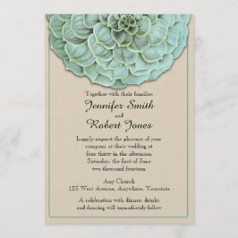 Sage Succulent Wedding Einladung