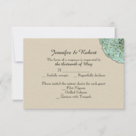 Sage Succulent Wedding Response Card RSVP Karte