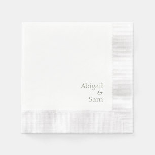 Sage Text Personalisiert, weiß geprägt Hochzeit Serviette