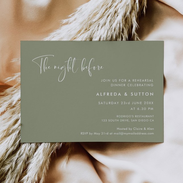 Sage The night before dinner Probe dinner Einladung (Von Creator hochgeladen)