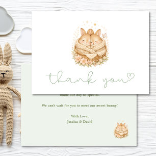 Sage Two Little Bunnies Zwillings-Baby Shower Dank Dankeskarte