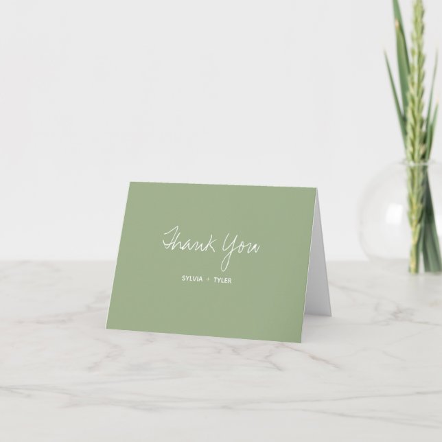 Sage Typografy Wedding Danke (Vorderseite)