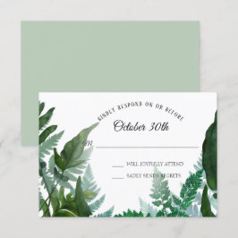 Sage UAWG Wedding Ferns Forest Foliage Leaf Blätte Einladung