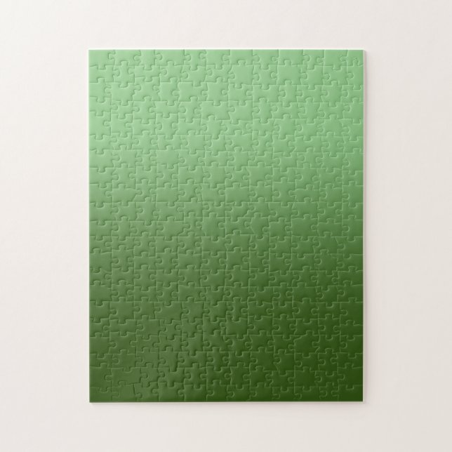 Sage und Forest Green Monotone Ombre Puzzle (Vertikal)
